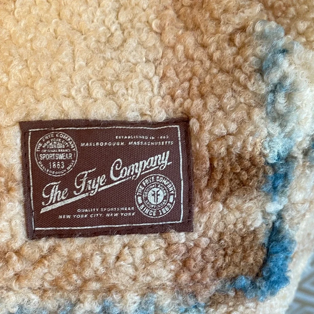 Frye Cream and Blue Sherpa Jacket